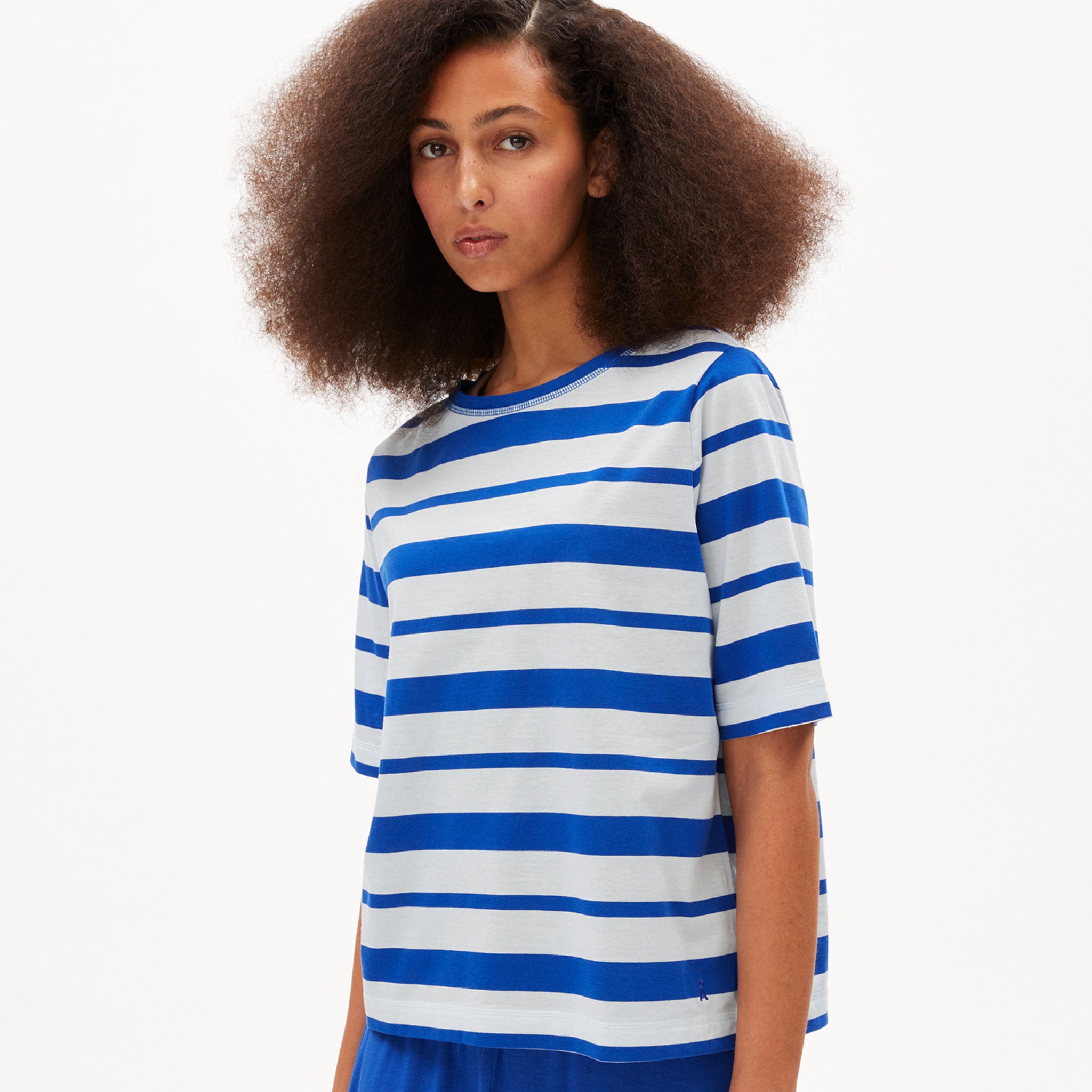 ARMEDANGELS Damen Loose Fit T-Shirt "FINIAA BLOCK STRIPES"