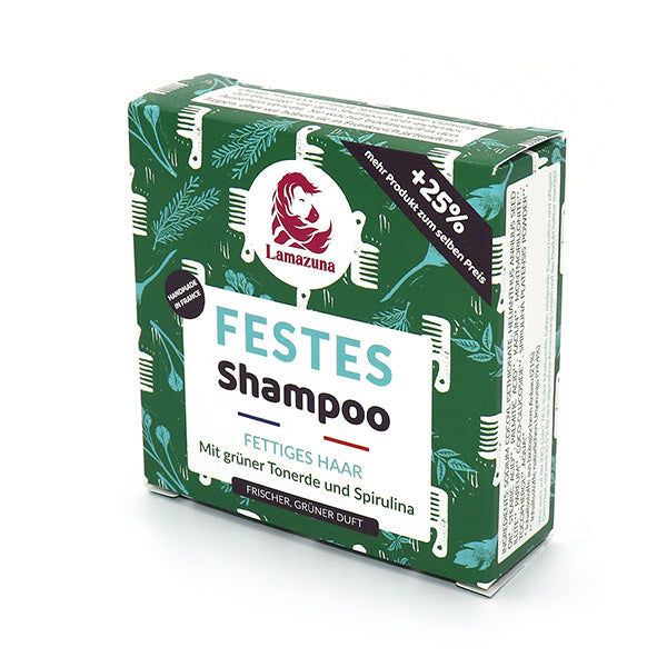 Lamazuna Festes Shampoo "fettiges Haar" - GRÜNE TONERDE 70 ml