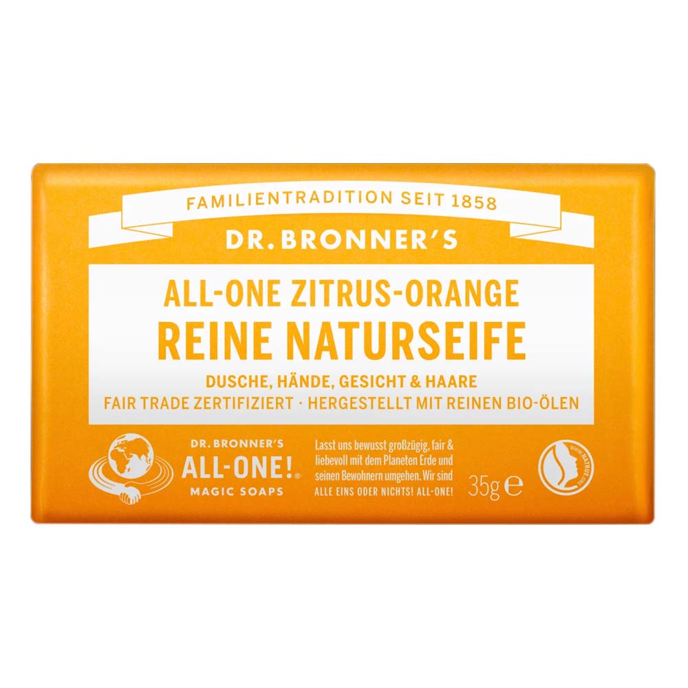 Dr. Bronner's Reine Naturseife "All-One Zitrus-Orange" 35 g