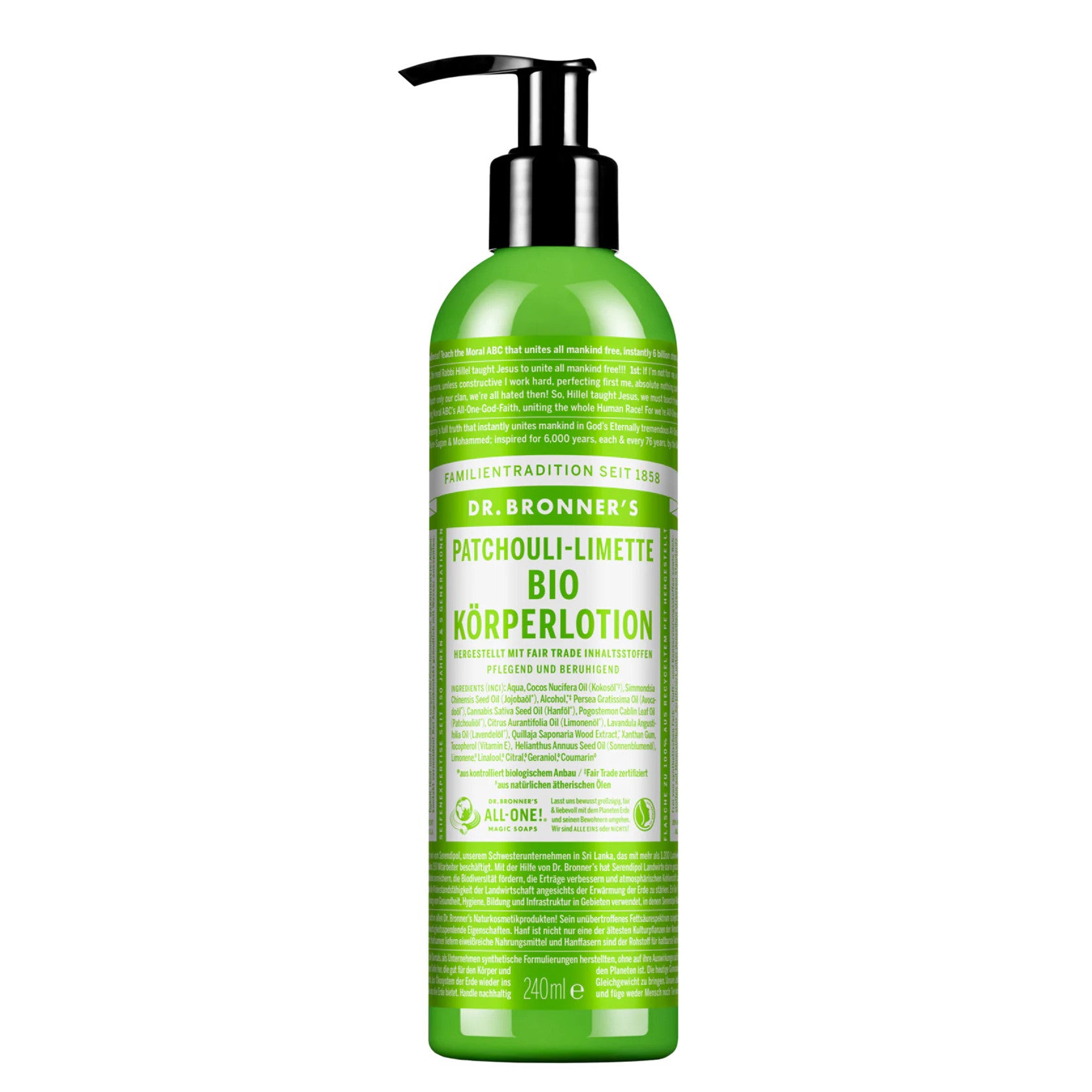 Dr. Bronner's Bio Körperlotion "Patchouli-Limette" 240 ml