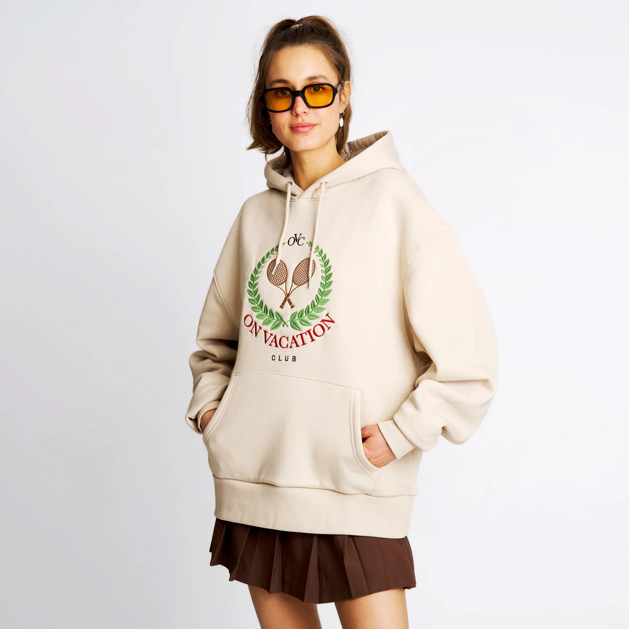 On Vacation Unisex Hoodie "Tennis Emblem"