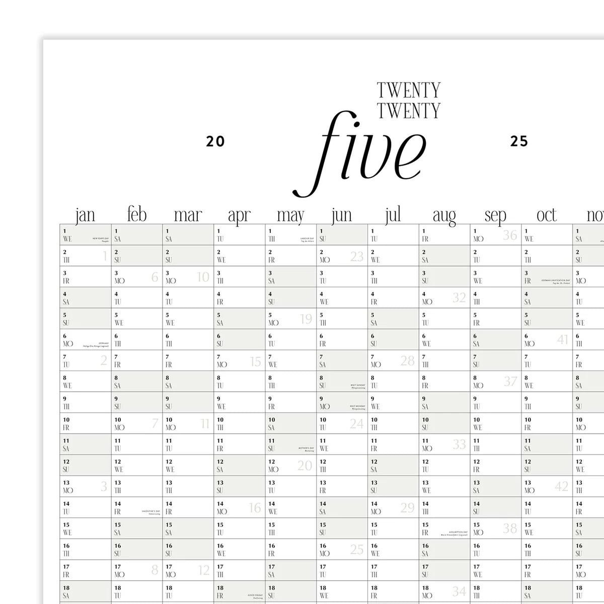 Real Passionates XL Wandkalender "TWENTY TWENTY five" DIN A1