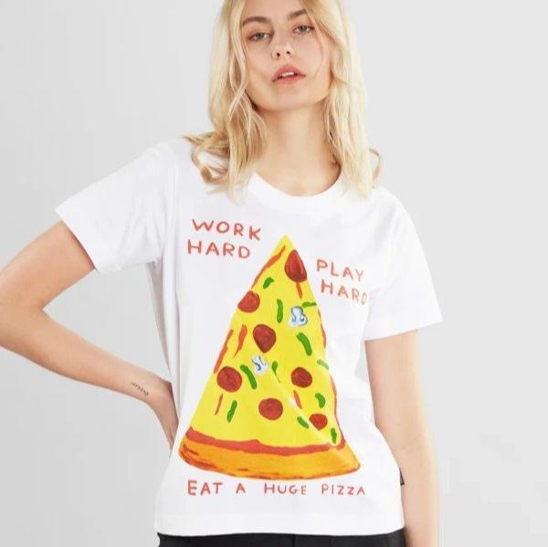 dedicated Damen T-Shirt "Mysen Work Hard Pizza"