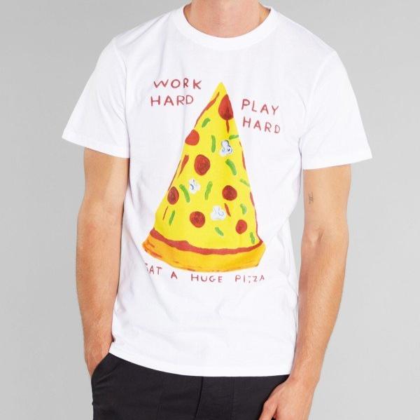 dedicated HERREN T-Shirt "Stockholm Work Hard Pizza"