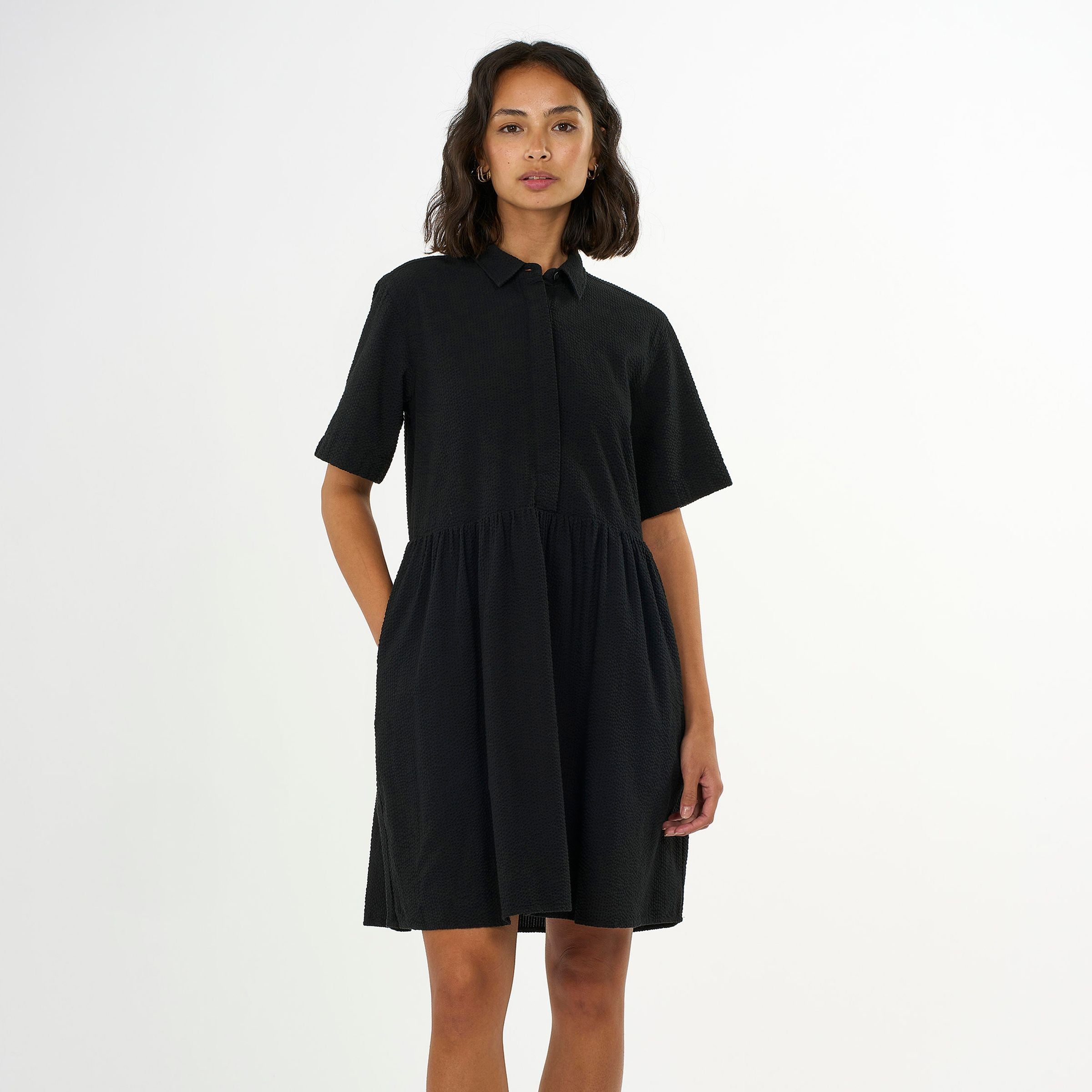 KnowledgeCotton Apparel Shirt Dress "Seersucker"