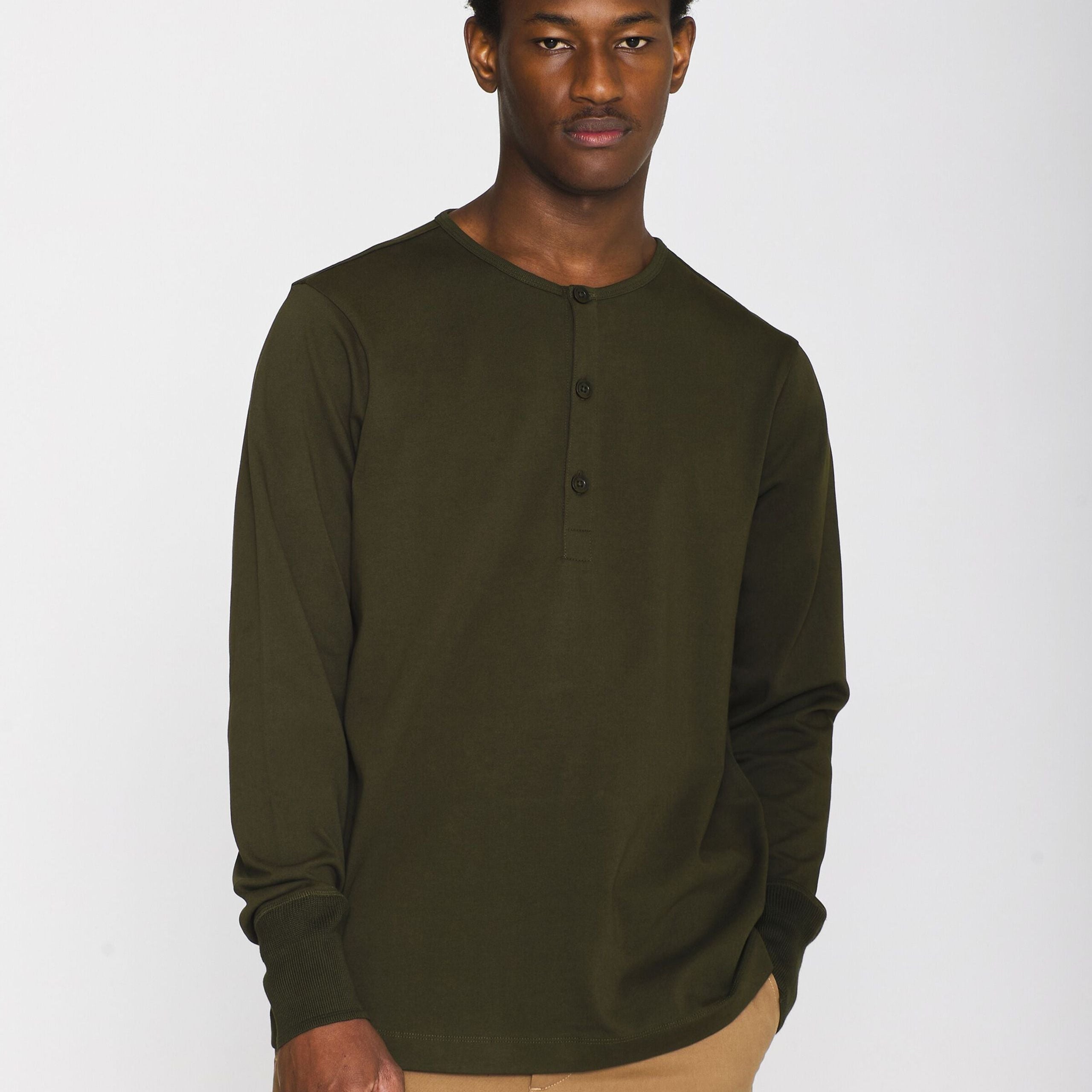 KnowledgeCotton Apparel Long Sleeve "Henley"