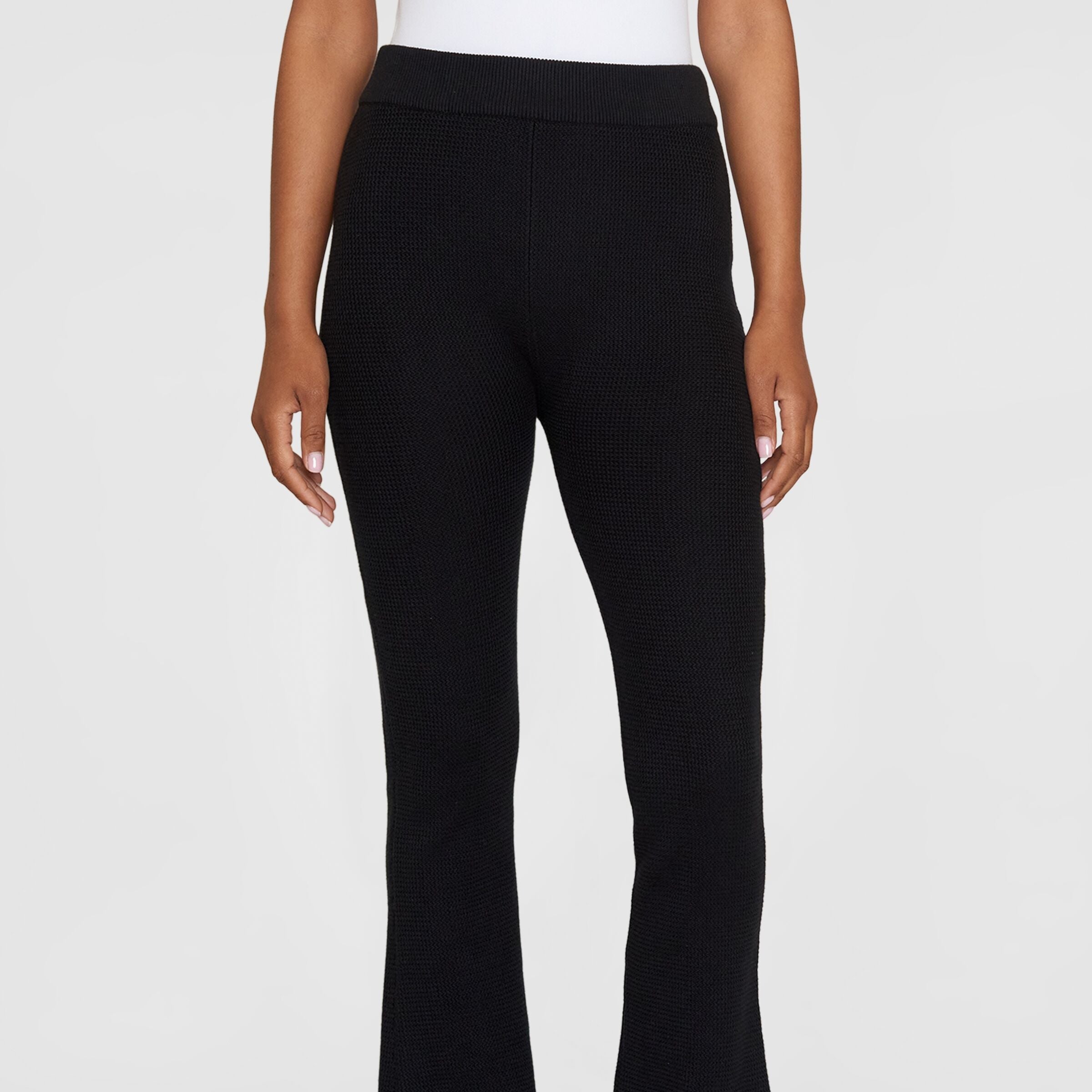 KnowledgeCotton Apparel Pants Flared Mid-Rise Racking "ZOEY"