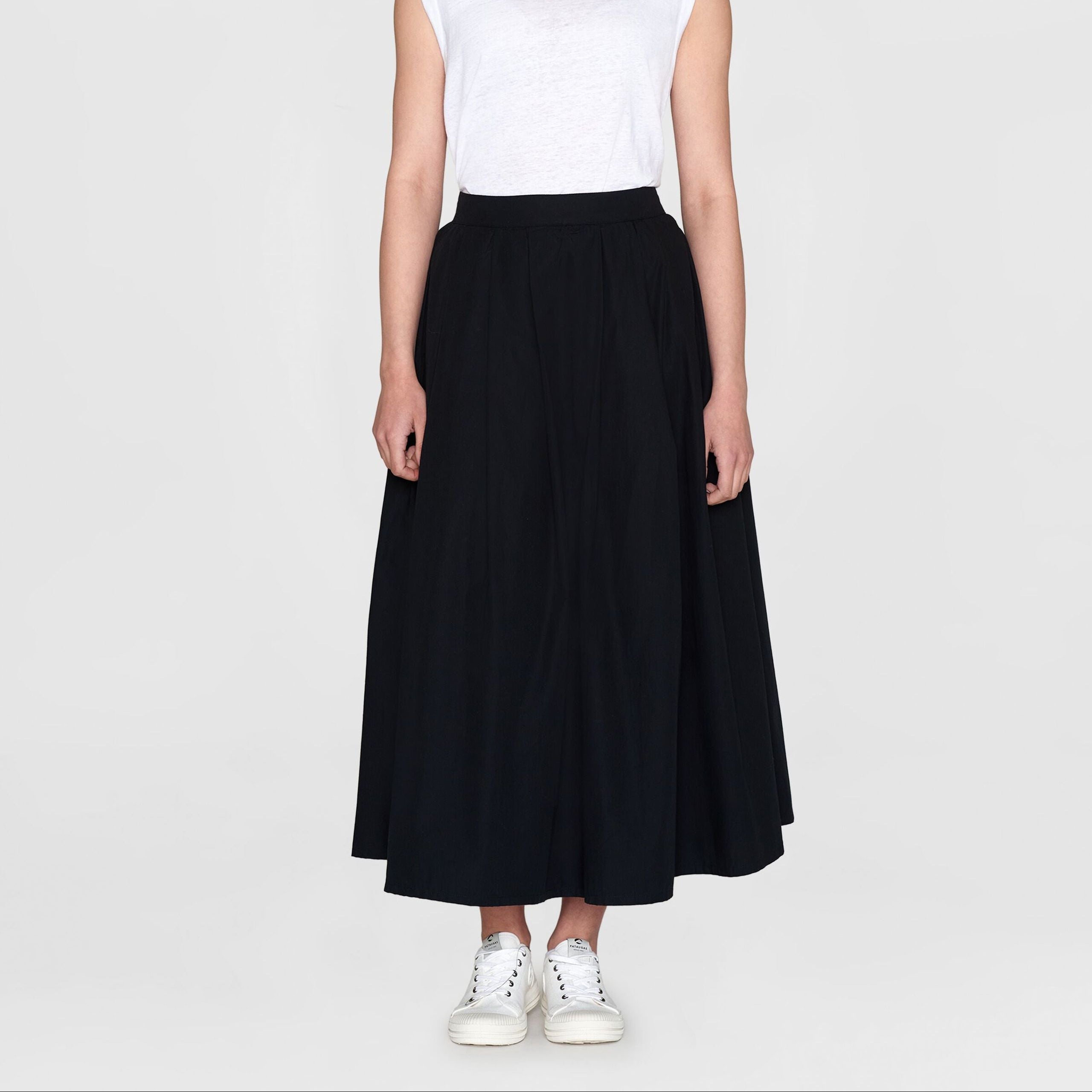 KnowledgeCotton Apparel Pleated Mid-Length Skirt "Poplin"